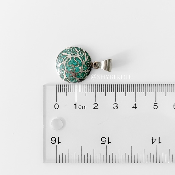 NEW Tibetan Artisan Handcrafted Pendant, Turquoise Inlay - Picture 2 of 6